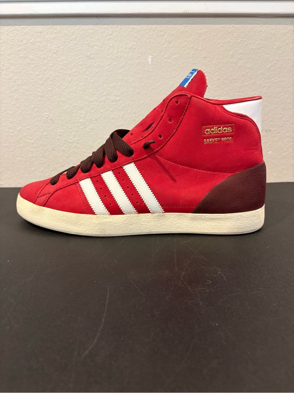 Adidas Basket Profi Red Suede High Top Sneakers Men’s Size 11.5 G60894 Worn Once - Picture 4 of 9